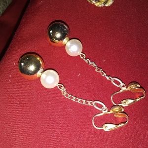 1960's clip on dangle earrings